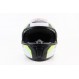 Шлем интеграл, закрытый (сертификация DOT)+откидные очки BLD-М66 М (57-58см), ЧЁРНЫЙ матовый с салатово-белым рисунком