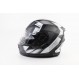 Шлем модуляр, закрытый с откидным подбородком+откидные очки BLD-162 М (57-58см), ЧЁРНЫЙ матовый с бело-серым рисунком