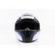 Шлем интеграл, закрытый (сертификация DOT)+откидные очки BLD-М66 S (55-56см), ЧЁРНЫЙ матовый с сине-белым рисунком