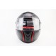 Шлем интеграл, закрытый+очки BLD-М61 М (57-58см), ЧЁРНЫЙ матовый с красно-серым рисунком