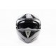 Шлем модуляр, закрытый с откидным подбородком+откидные очки BLD-158 S (55-56см), ЧЁРНЫЙ глянец