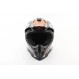 Шлем кроссовый/эндуро/АТV BLD-819-7 М (57-58см), ЧЁРНЫЙ глянец с оранжево-бело-серым рисунком