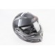 Шлем модуляр, закрытый с откидным подбородком+откидные очки BLD-158 М (57-58см), ЧЁРНЫЙ матовый с бело-серым рисунком