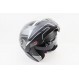 Шлем модуляр, закрытый с откидным подбородком+откидные очки BLD-158 М (57-58см), ЧЁРНЫЙ матовый с бело-серым рисунком