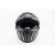 Шлем интеграл, закрытый+очки BLD-М61 М (57-58см), ЧЁРНЫЙ матовый с серым рисунком