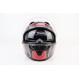 Шлем интеграл, закрытый (сертификация DOT)+откидные очки BLD-M67 М (57-58см), СЕРЫЙ глянец с красно-чёрным рисунком