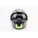 Шлем интеграл, закрытый (сертификация DOT)+откидные очки BLD-M67 S (55-56см), СЕРЫЙ глянец с салатово-чёрным рисунком