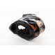Шлем кроссовый/эндуро/АТV BLD-819-7 М (57-58см), ЧЁРНЫЙ глянец с оранжево-бело-серым рисунком