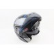 Шлем модуляр, закрытый с откидным подбородком+откидные очки BLD-158 S (55-56см), ЧЁРНЫЙ матовый с сине-серым рисунком