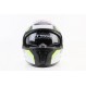 Шлем интеграл, закрытый (сертификация DOT)+откидные очки BLD-М66 М (57-58см), ЧЁРНЫЙ матовый с салатово-белым рисунком