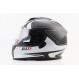 Шлем интеграл, закрытый (сертификация DOT)+откидные очки BLD-М66 М (57-58см), ЧЁРНЫЙ матовый с бело-серым рисунком