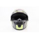 Шлем интеграл, закрытый (сертификация DOT)+откидные очки BLD-M67 М (57-58см), СЕРЫЙ глянец с салатово-чёрным рисунком
