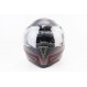 Шлем модуляр, закрытый с откидным подбородком+откидные очки BLD-158 М (57-58см), ЧЁРНЫЙ матовый с красно-серым рисунком