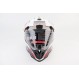 Шлем кроссовый/эндуро/АТV со стеклом BLD-819-7 М (57-58см), БЕЛЫЙ глянец с красно-серым рисунком