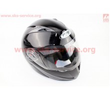 Шлем закрытый с откидным подбородком+очки HF-118 S- ЧЕР...