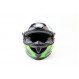 Шлем закрытый HF-122 S- ЧЕРНЫЙ глянец с бело-зеленым рисунком Q100G (301197)