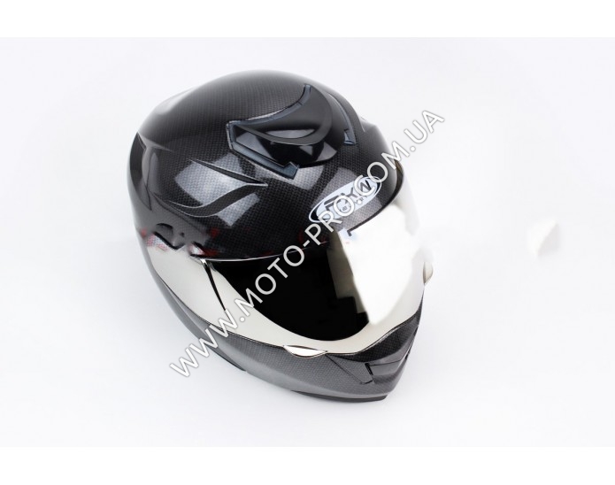 Шлем закрытый с откидным подбородком+очки HF-119 М- "КАРБОН" (330208)