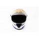 Шлем закрытый HF-112 S- БЕЛЫЙ глянец с сине-серым рисунком Q227 (330847)