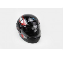 Шлем закрытый HF-101 М- ЧЕРНЫЙ с красно-серым рисунком ...