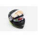 Шлем закрытый с откидным подбородком+очки HF-119 S- ЧЕРНЫЙ матовый с зеленым рисунком Z34-Y (330570)