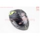 Шлем закрытый (сертификации DOT / ECE) + очки SCO-М61 S (55-56см), ЧЕРНЫЙ матовый с салатово-серым рисунком