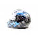 Шлем закрытый HF-122 S- ЧЕРНЫЙ глянец с сине-белым рисунком Q100B