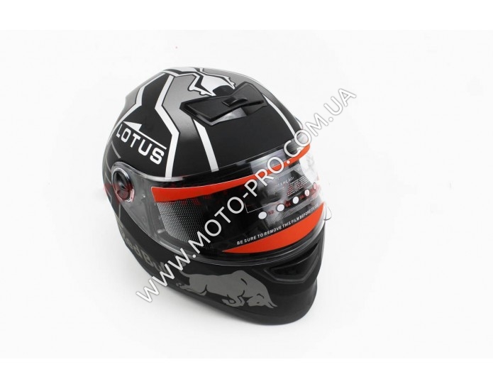 Шлем закрытый+очки FF322 LOTUS XL - ЧЕРНЫЙ матовый с рисунком серым (330726)