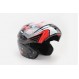 Шлем закрытый с откидным подбородком+очки BLD-157 S- ЧЕРНЫЙ с рисунком красно-белым