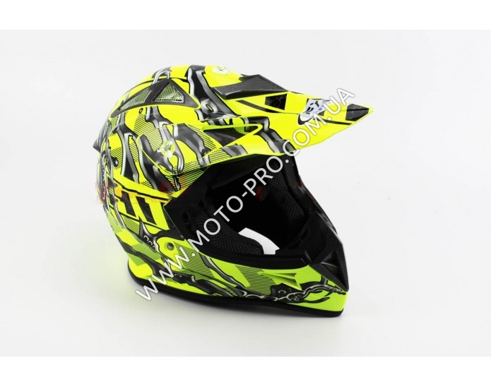 Шолом кросовий HF-116 L-NEON YELLOW Q70 (330051)