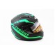 Шлем закрытый HF-111 S- ЧЕРНЫЙ матовый с зеленым рисунком Q154 (330249)