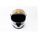 Шлем закрытый HF-112 M- БЕЛЫЙ глянец с сине-серым рисунком Q227 (330848)