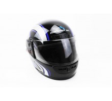 Шлем закрытый HF-101 S- ЧЕРНЫЙ с сине-серым рисунком Q2...