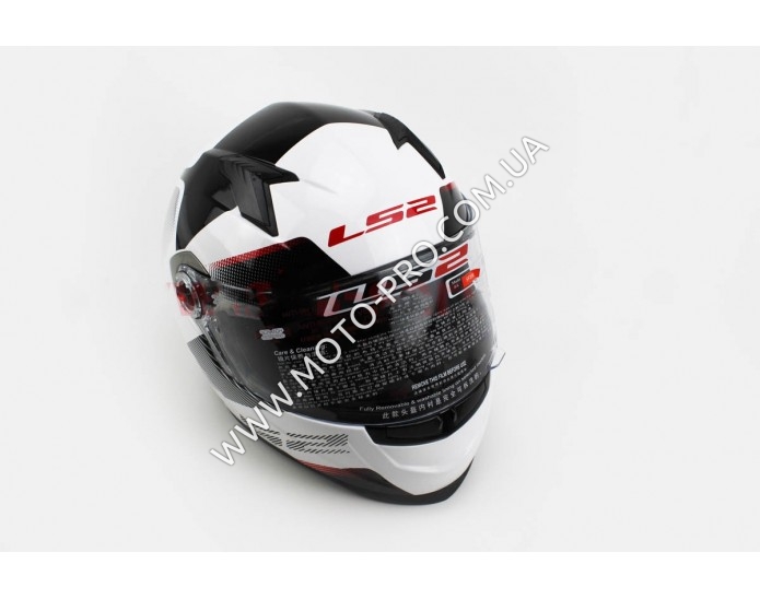 Шлем закрытый TYRELL II FF358 XL - БЕЛЫЙ с рисунком черно-серо-красным (330724)