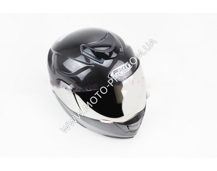 Шлем закрытый с откидным подбородком+очки HF-119 L- "КАРБОН" (330210)