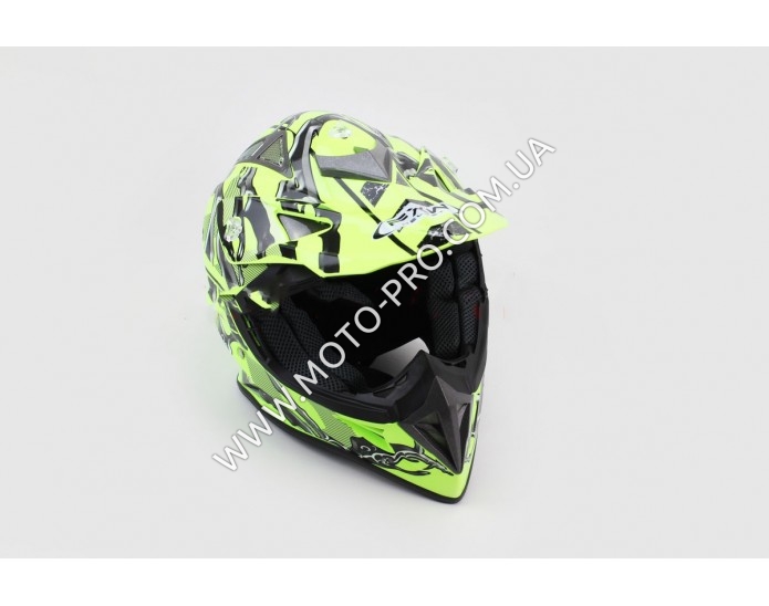 Шлем кроссовый HF-116 XL- NEON YELLOW Q70 (330595)