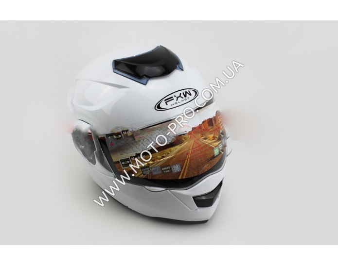 Шлем закрытый с откидным подбородком+очки HF-119 L- БЕЛЫЙ (330273)