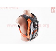 Мото рюкзак с питьевой системой 16х49х8см, Оранжево-Бел...