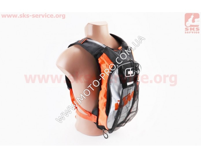 Мото рюкзак с питьевой системой 16х49х8см, Оранжево-Белый