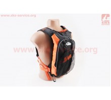 Мото рюкзак с питьевой системой 20х45х8см, Чёрно-Оранже...