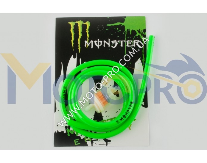 Паливний шланг Ø4mm, 1 метр (зелений) MONSTER ENERGY (XJB)