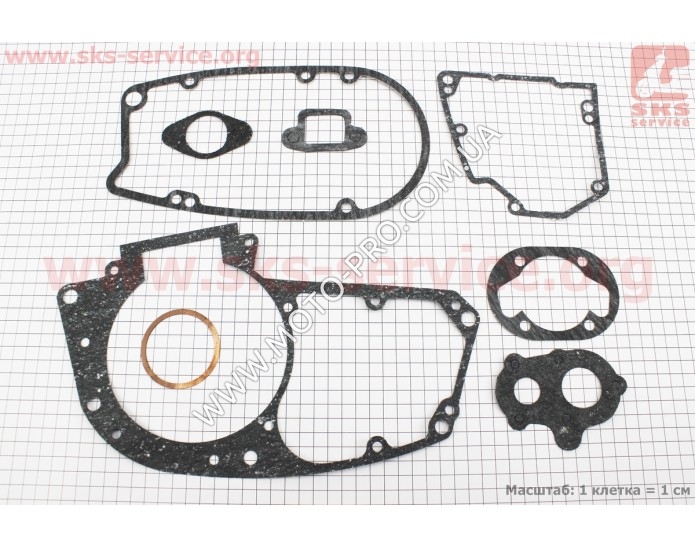 Прокладки двигателя к-кт 8шт 12V, паронит+медь (340244)