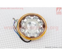 Фари круглої передня частина МОТО 8+1-LED лінза з обідком, d-160mm, TUNING