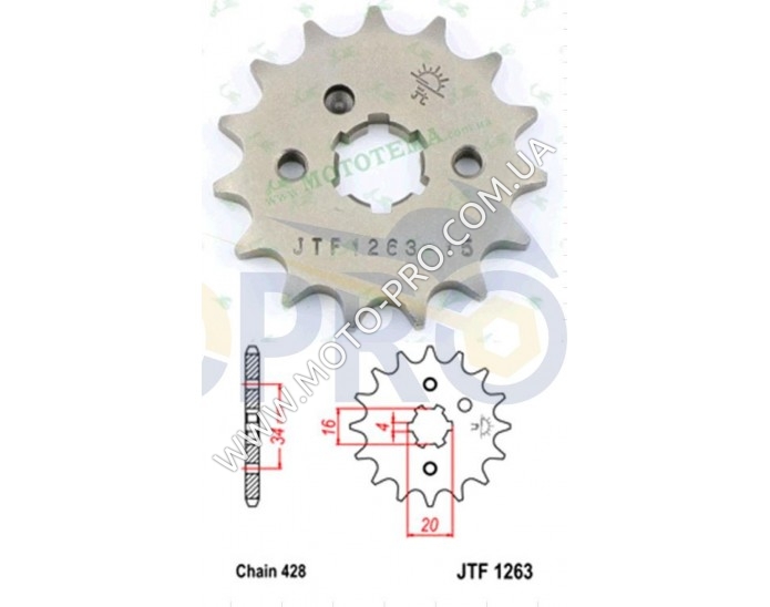 Звезда трансмиссии (передняя)   Delta   428-15T   JT SPROCKET   #JTF1263.15